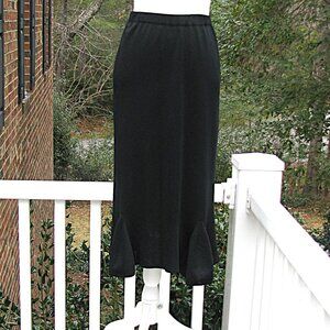 Ming Wang black pull on elastic waistband skirt 1X luxury style acrylic